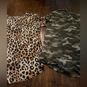 Pink Victoria’s Secret Leopard And Camo T-shirt Set Of 2 XS
